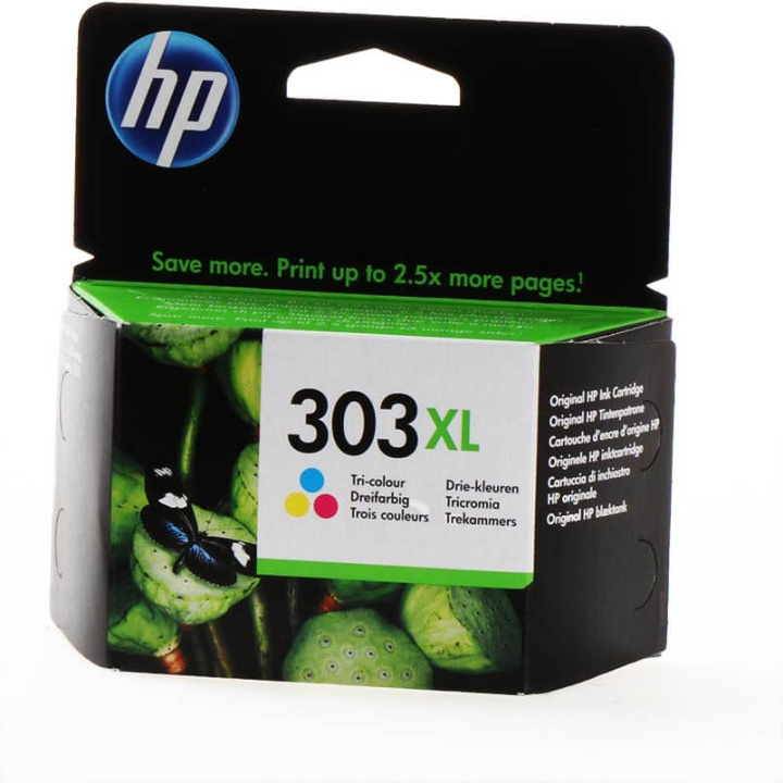 HP Blæk T6N03AE 303XL Tri-colour Cyan Magenta Gul i gruppen COMPUTERTILBEHØR / Printere og tilbehør / Blæk og toner / Toner / HP hos TP E-commerce Nordic AB (C27053)