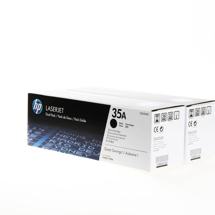 HP Toner CB435AD 35A Sort, 2-pak i gruppen COMPUTERTILBEHØR / Printere og tilbehør / Blæk og toner / Toner / HP hos TP E-commerce Nordic AB (C27085)