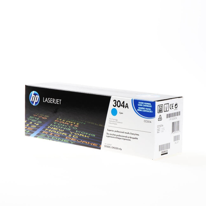 HP Toner CC531A 304A Cyan i gruppen COMPUTERTILBEHØR / Printere og tilbehør / Blæk og toner / Toner / HP hos TP E-commerce Nordic AB (C27096)