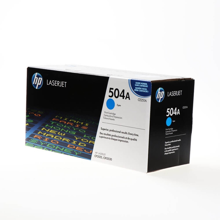 HP Toner CE251A 504A Cyan i gruppen COMPUTERTILBEHØR / Printere og tilbehør / Blæk og toner / Toner / HP hos TP E-commerce Nordic AB (C27103)