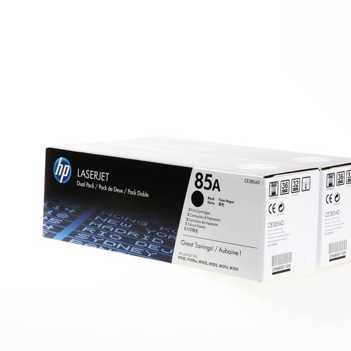 HP Toner CE285AD 85A 2-pak Sort i gruppen COMPUTERTILBEHØR / Printere og tilbehør / Blæk og toner / Toner / HP hos TP E-commerce Nordic AB (C27124)