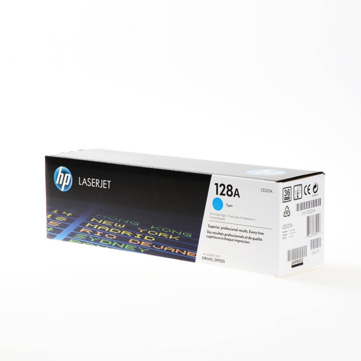 HP Toner CE321A 128A Cyan i gruppen COMPUTERTILBEHØR / Printere og tilbehør / Blæk og toner / Toner / HP hos TP E-commerce Nordic AB (C27132)