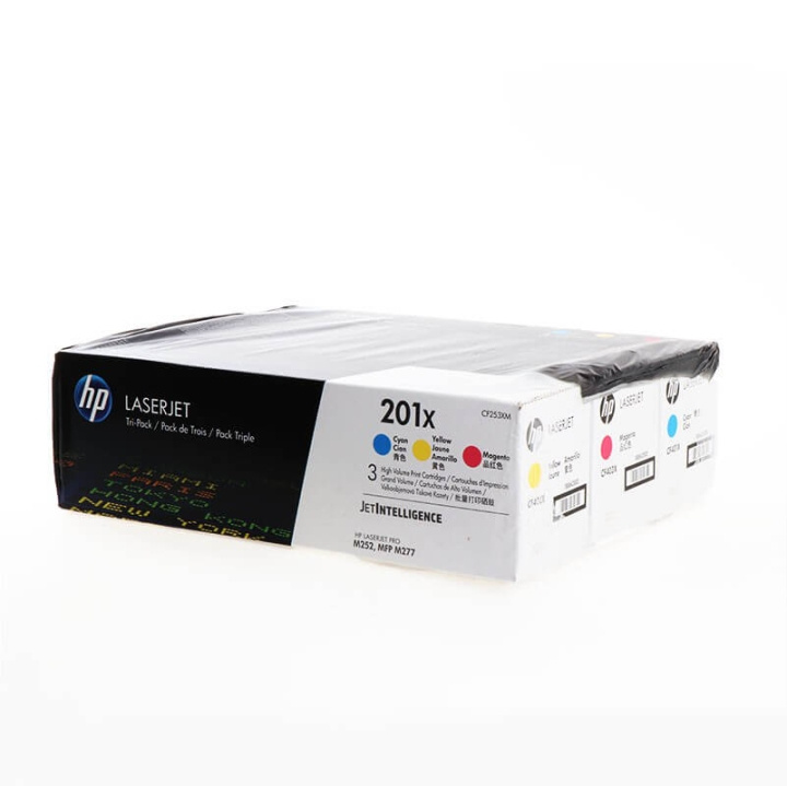 HP Toner CF253XM 201X Farve Cyan Magenta Gul i gruppen COMPUTERTILBEHØR / Printere og tilbehør / Blæk og toner / Toner / HP hos TP E-commerce Nordic AB (C27185)