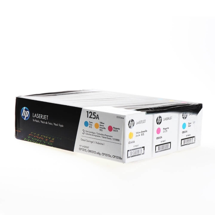 HP Toner CF373AM 125A Farve Cyan Magenta Gul i gruppen COMPUTERTILBEHØR / Printere og tilbehør / Blæk og toner / Toner / HP hos TP E-commerce Nordic AB (C27241)