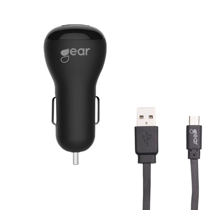 GEAR Lader 12/24V 1xUSB 1A + MicroUSB Kabel 1.0m Sort i gruppen COMPUTERTILBEHØR / Bærbare computere og tilbehør / Oplader / Bilopladere hos TP E-commerce Nordic AB (C28600)