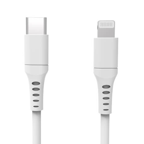 Gear Laddkabel USB-C till Lightning 3m Vit MFI C94 i gruppen SMARTPHONES & TABLETS / Opladere og kabler / Kabler / Kabler Lightning hos TP E-commerce Nordic AB (C28619)