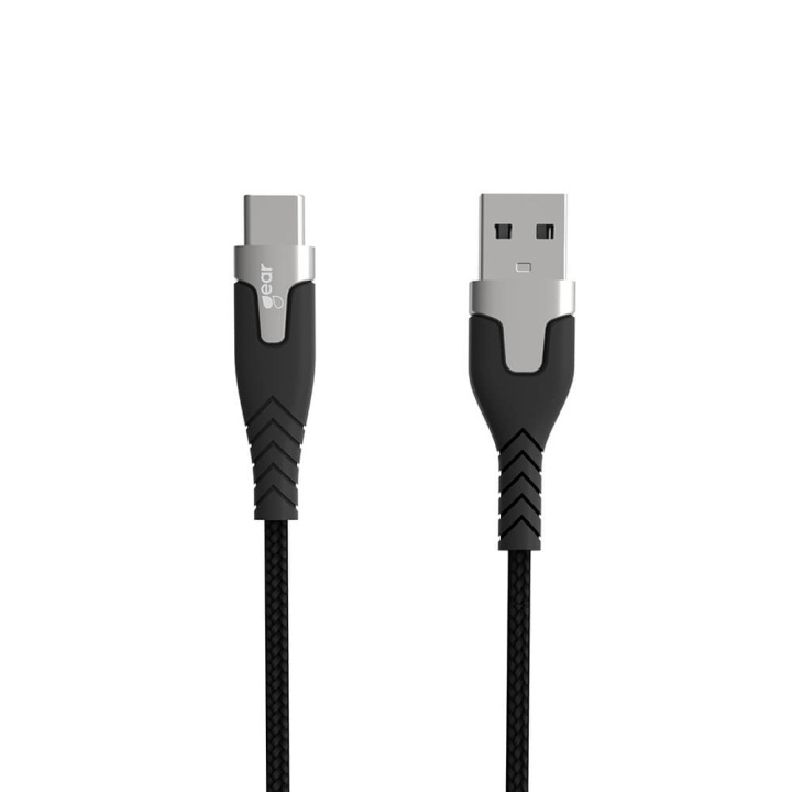 Gear Laddkabel PRO USB-A till USB-C 2.0 1.5m Svart Kevlarkabel med Metallkopplingar i gruppen SMARTPHONES & TABLETS / Opladere og kabler / Kabler / Kabler Type C hos TP E-commerce Nordic AB (C28626)
