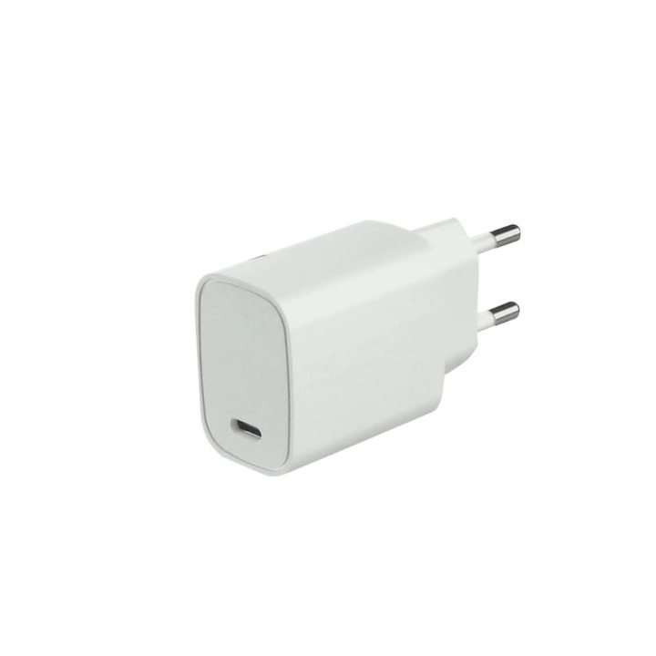 GEAR Lader 220V 1xUSB-C PD 20W Hvid i gruppen SMARTPHONES & TABLETS / Opladere og kabler / Vægoplader / Væg oplader Type C hos TP E-commerce Nordic AB (C28633)