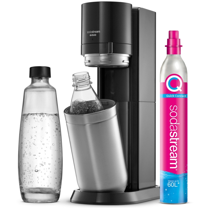 SodaStream Kolsyremaskin E-DUO Metallic Black i gruppen HJEM, HUS & HAVE / Husholdningsapparater / Vand & Juice / Kulsyremaskiner / Kulsyremaskiner hos TP E-commerce Nordic AB (C28647)