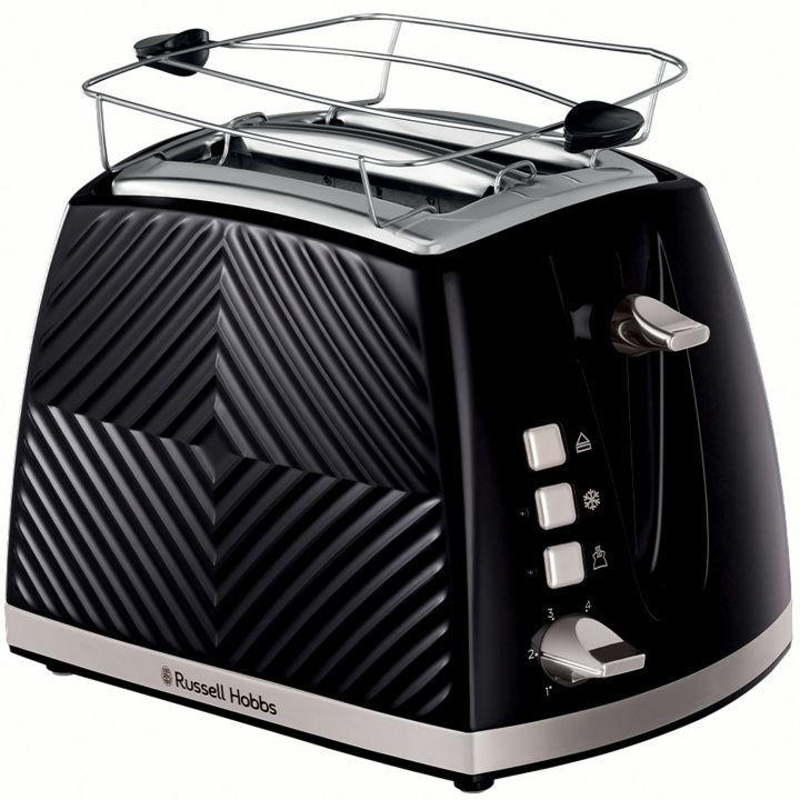 Russell Hobbs Brödrost Svart Groove 2S Toast 26390-56 i gruppen HJEM, HUS & HAVE / Husholdningsapparater / Brødristere & Sandwich Makers / Brødristere hos TP E-commerce Nordic AB (C28853)