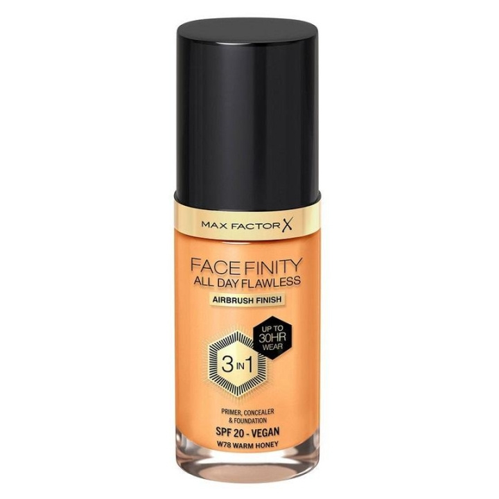 Max Factor Facefinity 3 In 1 Foundation 78 Warm Honey i gruppen SKØNHED & HELSE / Makeup / Makeup ansigt / Foundation hos TP E-commerce Nordic AB (C29100)