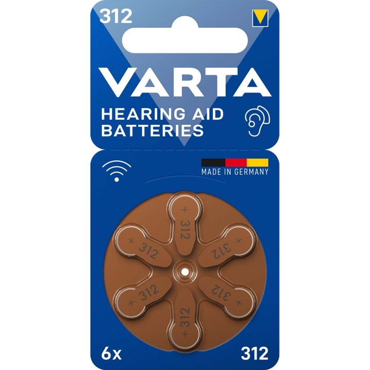 Varta Zink-Air Batteri Pr41 Type 312 | 1.45 V DC | 6-Blister | Hearing Aid | Brun i gruppen HJEMMEELEKTRONIK / Batterier og opladere / Batterier / Batterier til høreapparater hos TP E-commerce Nordic AB (C29262)