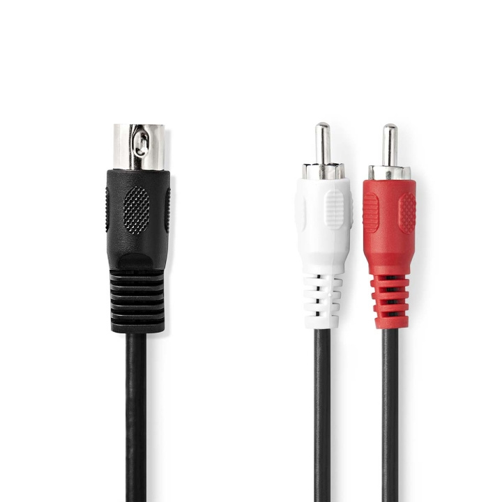 Nedis DIN Audio kabel | DIN 5-Pin Han | 2x RCA Hanstik | Nikkelplateret | 1.00 m | Runde | PVC | Sort | Label i gruppen HJEMMEELEKTRONIK / Kabler og adaptere / RCA / Kabler hos TP E-commerce Nordic AB (C29272)