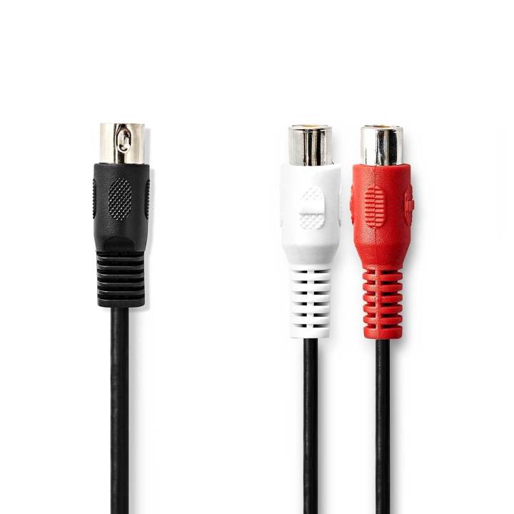 Nedis DIN Audio kabel | DIN 5-Pin Han | 2x RCA Hun | Nikkelplateret | 0.20 m | Runde | PVC | Sort | Label i gruppen HJEMMEELEKTRONIK / Kabler og adaptere / RCA / Kabler hos TP E-commerce Nordic AB (C29273)