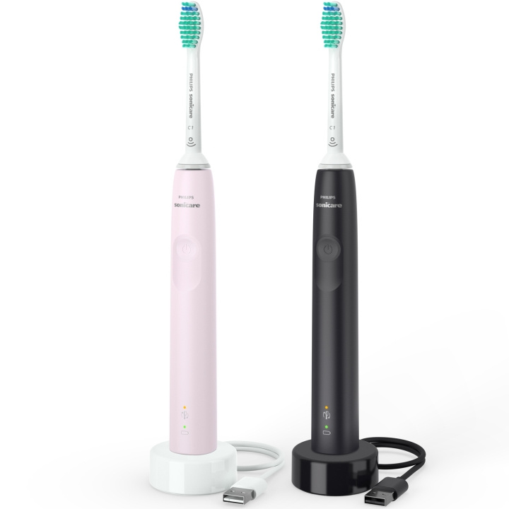 Philips Electric Toothbrush 2x Black/Pink HX3675/15 i gruppen SKØNHED & HELSE / Oral pleje / Elektriske tandbørster hos TP E-commerce Nordic AB (C29513)