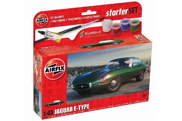AIRFIX Small Starter Set 1:43 Jaguar E-Type i gruppen SPORT, FRITID & HOBBY / Hobby / Plastik modeller / Biler hos TP E-commerce Nordic AB (C29545)