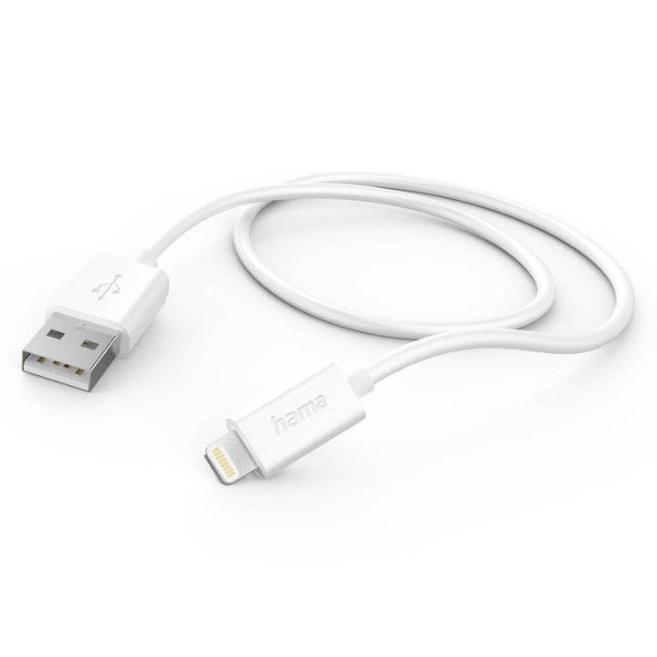 Hama Opladningskabel USB-A til Lightning Hvid 1.0m i gruppen SMARTPHONES & TABLETS / Opladere og kabler / Kabler / Kabler Lightning hos TP E-commerce Nordic AB (C30214)