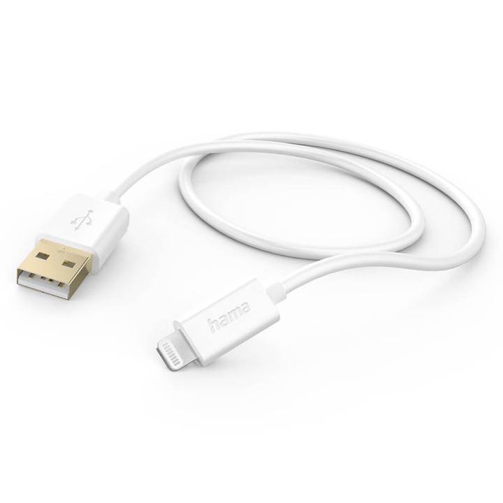HAMA Charging Cable USB-A to Lightning White 1.5m i gruppen SMARTPHONES & TABLETS / Opladere og kabler / Kabler / Kabler Lightning hos TP E-commerce Nordic AB (C30215)