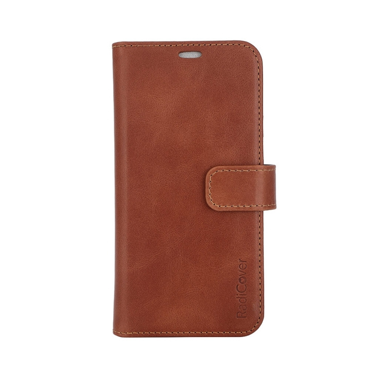 RADICOVER Wallet Case 2i1 Anti-stråling Læder MagS Brun - iPhone 15 i gruppen SMARTPHONES & TABLETS / Mobil Beskyttelse / Apple / iPhone 15 hos TP E-commerce Nordic AB (C30268)