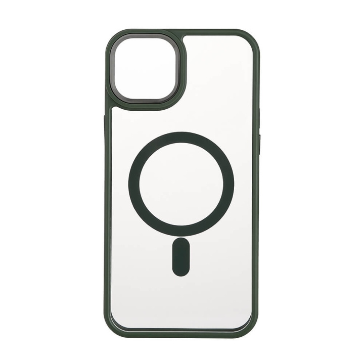 Onsala Mobilcover Bumper MagSeries Green & Clear - iPhone 15 Plus i gruppen SMARTPHONES & TABLETS / Mobil Beskyttelse / Apple / iPhone 15 hos TP E-commerce Nordic AB (C30288)