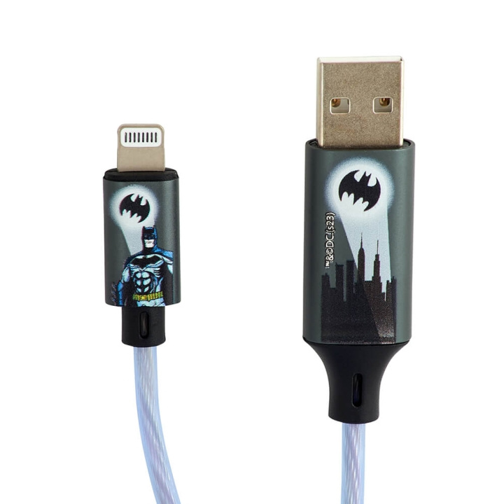 BATMAN USB A Til Lightning Light-Up 1,2m MFI Bat logo i gruppen SMARTPHONES & TABLETS / Opladere og kabler / Kabler / Kabler Lightning hos TP E-commerce Nordic AB (C30315)