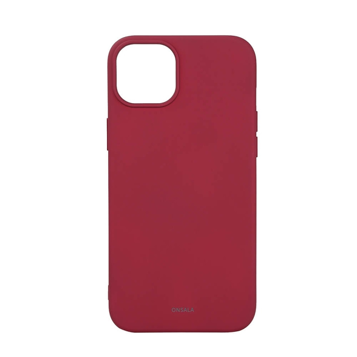 ONSALA Back Sil Touch Recycled MagSerie iPhone 15 Plus Deep Red i gruppen SMARTPHONES & TABLETS / Mobil Beskyttelse / Apple / iPhone 15 hos TP E-commerce Nordic AB (C30384)