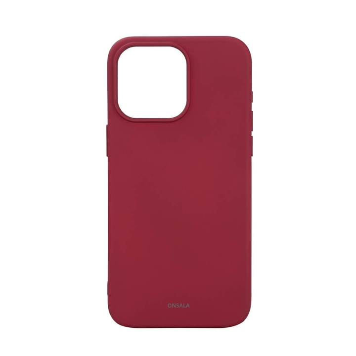 Onsala Mobilcover Silikonefølelse MagSeries Vinrød - iPhone 15 Pro Max i gruppen SMARTPHONES & TABLETS / Mobil Beskyttelse / Apple / iPhone 15 hos TP E-commerce Nordic AB (C30386)
