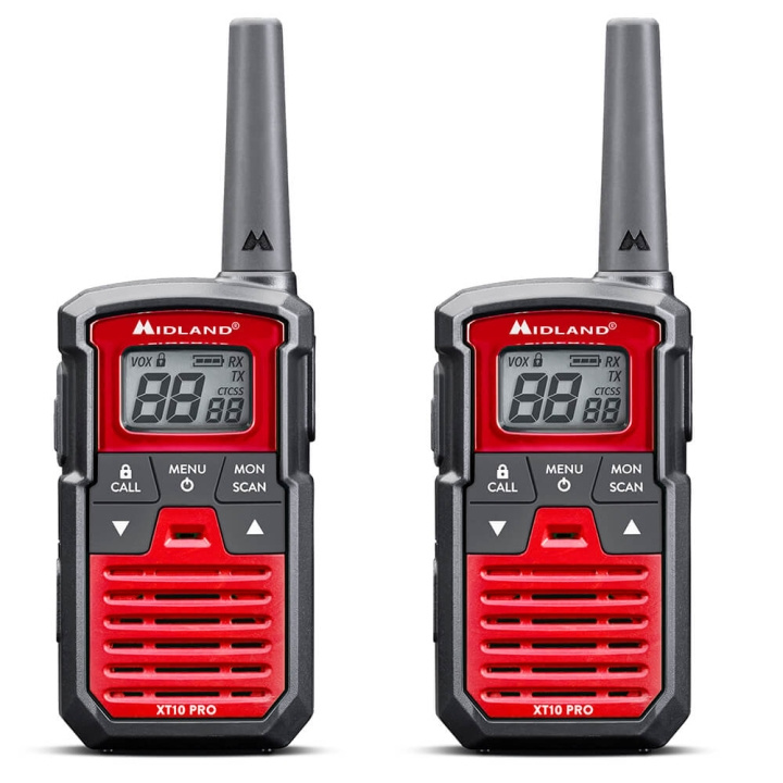 MIDLAND Walkie Talkie XT10 Pro Sort/Rød i gruppen SPORT, FRITID & HOBBY / Friluftsliv / Walkie talkie hos TP E-commerce Nordic AB (C30402)