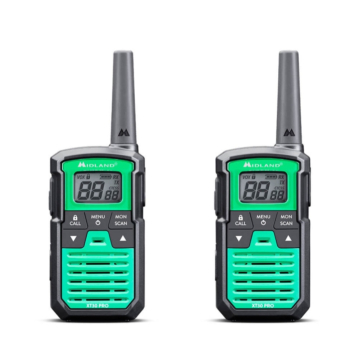 MIDLAND Walkie Talkie XT30 Pro Sort/Grøn i gruppen SPORT, FRITID & HOBBY / Friluftsliv / Walkie talkie hos TP E-commerce Nordic AB (C30403)