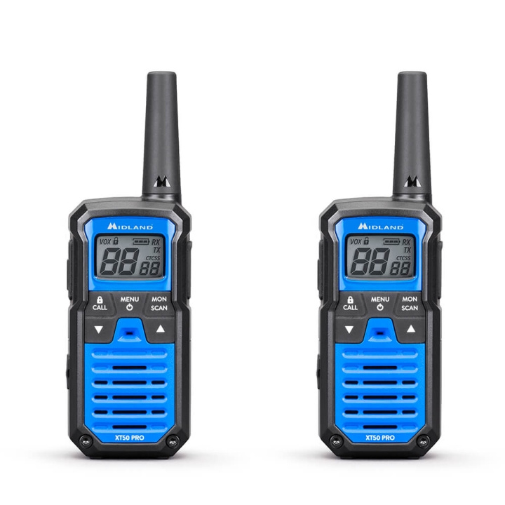 MIDLAND Walkie Talkie XT50 Pro Duo Sort/Blå i gruppen SPORT, FRITID & HOBBY / Friluftsliv / Walkie talkie hos TP E-commerce Nordic AB (C30404)