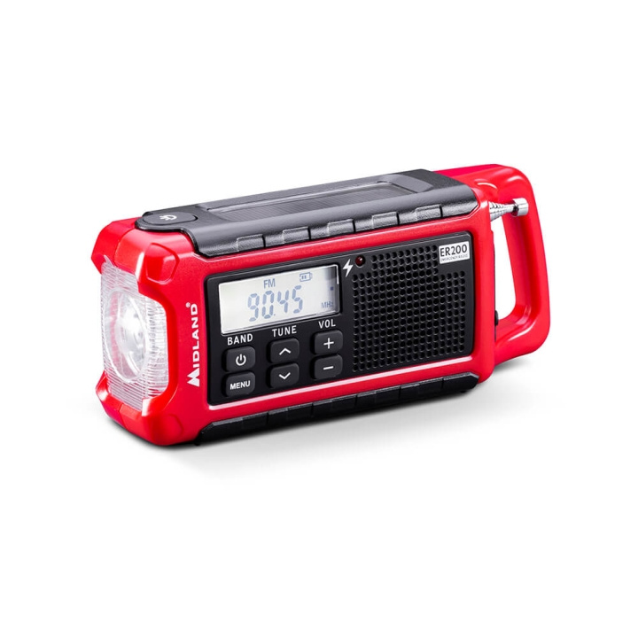 Midland Emergency Radio Power Bank ER200 Red Black i gruppen HJEMMEELEKTRONIK / Lyd & billede / Hjemmebiograf, HiFi & Bærbar / Radio og vækkeure / Radio hos TP E-commerce Nordic AB (C30407)
