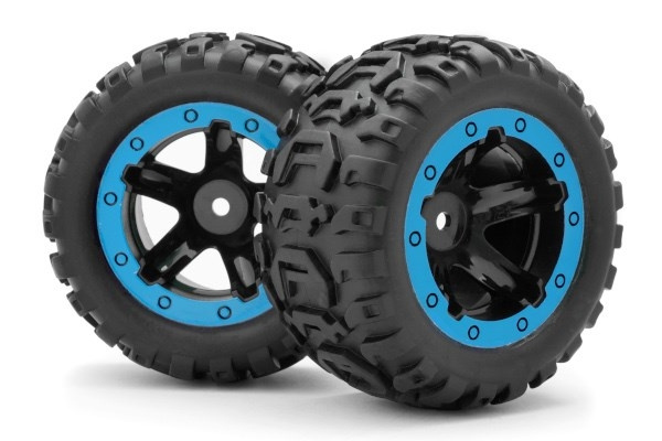 BLACKZON Slyder MT Wheels/Tires Assembled (Black/Blue) i gruppen LEGETØJ, BØRN & BABY / Radiostyrede / Reservedele & Ekstra Tilbehør / Blackzon hos TP E-commerce Nordic AB (C30772)