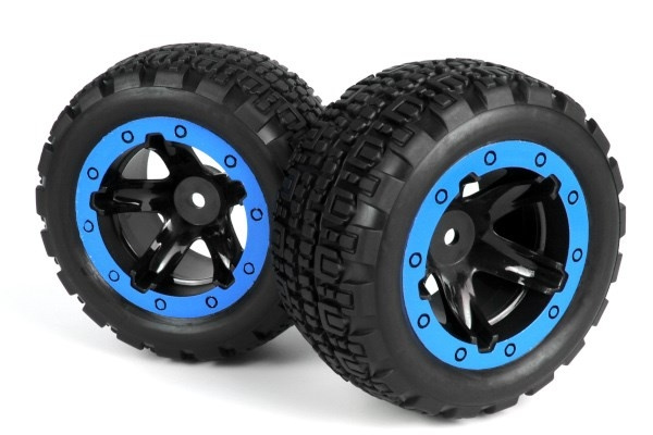 BLACKZON Slyder ST Wheels/Tires Assembled (Black/Blue) i gruppen LEGETØJ, BØRN & BABY / Radiostyrede / Reservedele & Ekstra Tilbehør / Blackzon hos TP E-commerce Nordic AB (C30773)