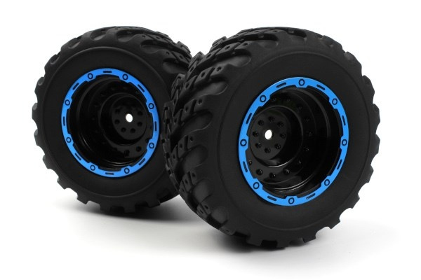BLACKZON Smyter MT Wheels/Tires Assy (Black/Blue/2pcs) i gruppen LEGETØJ, BØRN & BABY / Radiostyrede / Reservedele & Ekstra Tilbehør / Blackzon hos TP E-commerce Nordic AB (C30836)