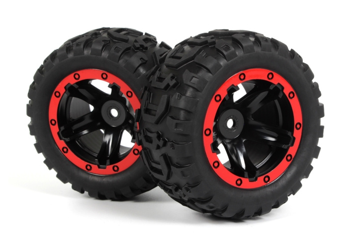 BLACKZON Slyder MT Wheels/Tires Assembled (Black/Red) i gruppen LEGETØJ, BØRN & BABY / Radiostyrede / Reservedele & Ekstra Tilbehør / Blackzon hos TP E-commerce Nordic AB (C30843)
