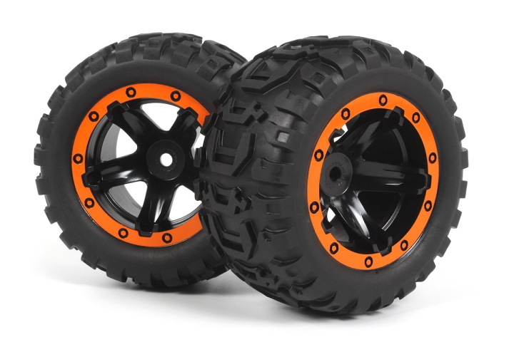 BLACKZON Slyder MT Wheels/Tires Assembled (Black/Orange) i gruppen LEGETØJ, BØRN & BABY / Radiostyrede / Reservedele & Ekstra Tilbehør / Blackzon hos TP E-commerce Nordic AB (C30844)