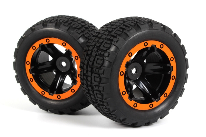 BLACKZON Slyder ST Wheels/Tires Assembled (Black/Orange) i gruppen LEGETØJ, BØRN & BABY / Radiostyrede / Reservedele & Ekstra Tilbehør / Blackzon hos TP E-commerce Nordic AB (C30846)