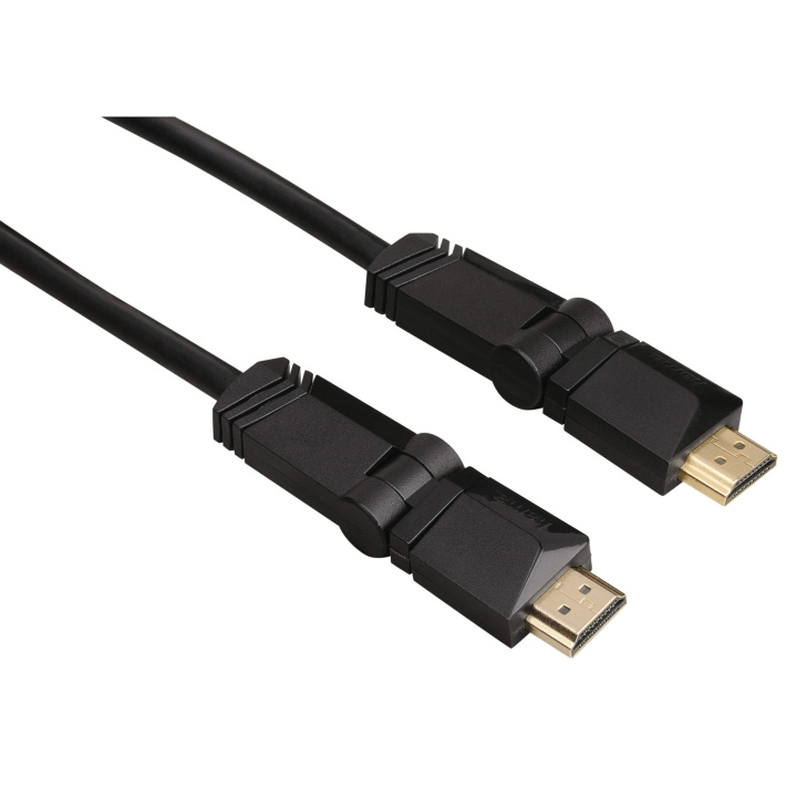 Hama Kabel HDMI Ethernet Roterande Guld Svart 3m i gruppen HJEMMEELEKTRONIK / Kabler og adaptere / HDMI / Kabler hos TP E-commerce Nordic AB (C30869)