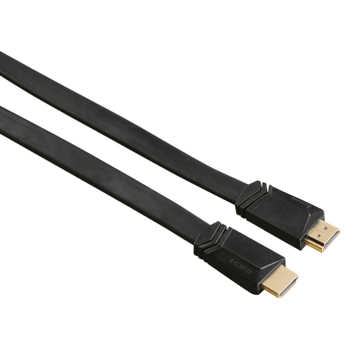 HAMA HDMI Ethernet High Speed Kabel 1,5m Flad Sort Guldbelagt TL i gruppen HJEMMEELEKTRONIK / Kabler og adaptere / HDMI / Kabler hos TP E-commerce Nordic AB (C30873)
