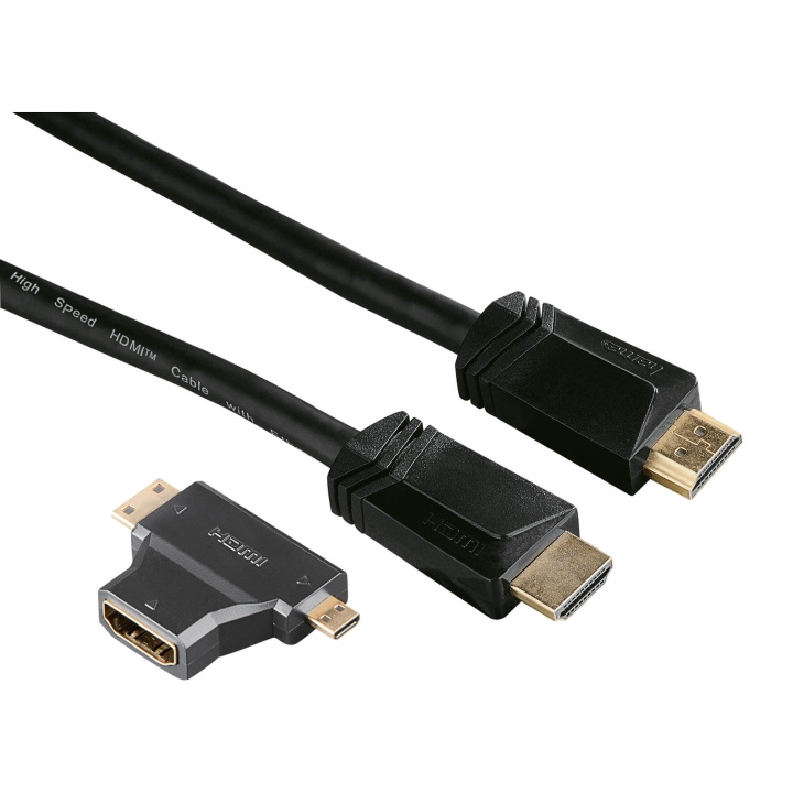 HAMA HDMI Ethernet Kabel 1,5m +HDMI C/D adapt.Guldbelagt TL i gruppen HJEMMEELEKTRONIK / Kabler og adaptere / HDMI / Kabler hos TP E-commerce Nordic AB (C30884)