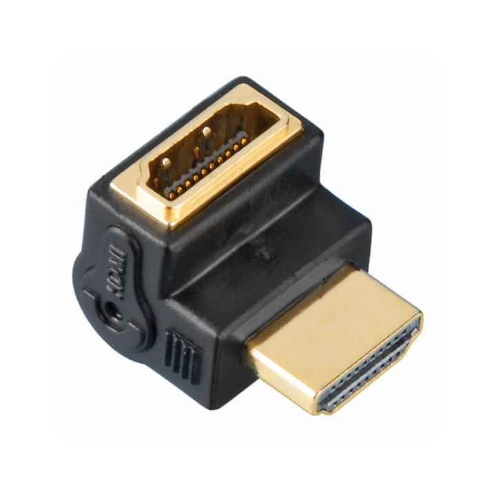 HAMA HDMI Adapter Han-Hun 90° Sort Guldbelagt TL i gruppen HJEMMEELEKTRONIK / Kabler og adaptere / HDMI / Adaptere hos TP E-commerce Nordic AB (C30887)