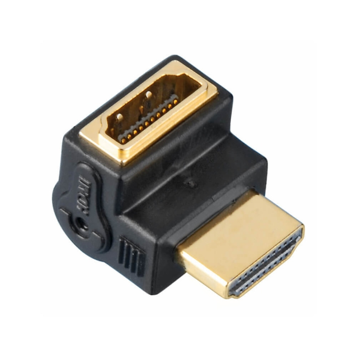 Hama HDMI Adapter Han-Hun 90° Sort Guldbelagt TL i gruppen HJEMMEELEKTRONIK / Kabler og adaptere / HDMI / Adaptere hos TP E-commerce Nordic AB (C30887)