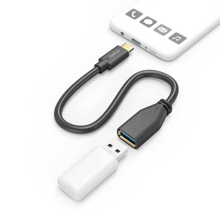 Hama Adapterkabel USB OTG USB-C til USB-A Sort i gruppen COMPUTERTILBEHØR / Kabler og adaptere / USB / USB-A / Adaptere hos TP E-commerce Nordic AB (C30996)