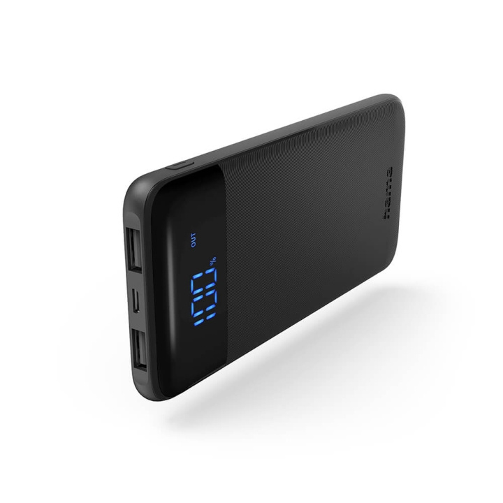 HAMA Powerbank Led 10000mAh Anthracite i gruppen SMARTPHONES & TABLETS / Opladere og kabler / Powerbanks hos TP E-commerce Nordic AB (C30999)