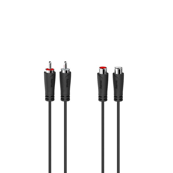 HAMA Cable Audio Extension 2 RCA Plugs - 2 RCA Sockets 3.0m i gruppen HJEMMEELEKTRONIK / Kabler og adaptere / RCA / Kabler hos TP E-commerce Nordic AB (C31012)