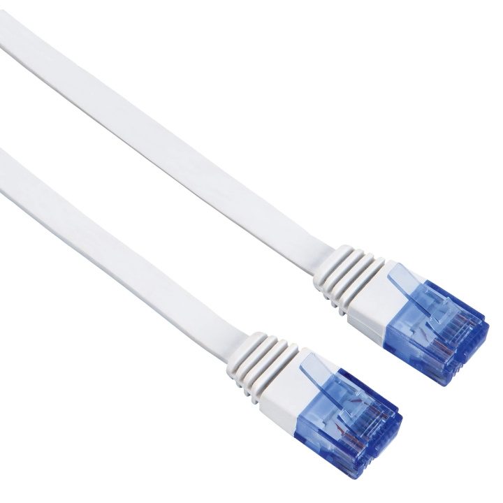 Hama Kabel Nätverk CAT6 UTP Flat Vit 5m i gruppen COMPUTERTILBEHØR / Kabler og adaptere / Netværkskabler / Cat6 hos TP E-commerce Nordic AB (C31123)