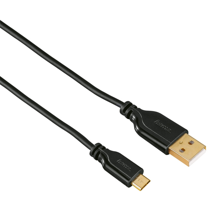 HAMA USB 2.0 Micro B Han-A Han 0,75m Sort Guldbelagt TL i gruppen COMPUTERTILBEHØR / Kabler og adaptere / USB / Micro-USB / Kabler hos TP E-commerce Nordic AB (C31161)