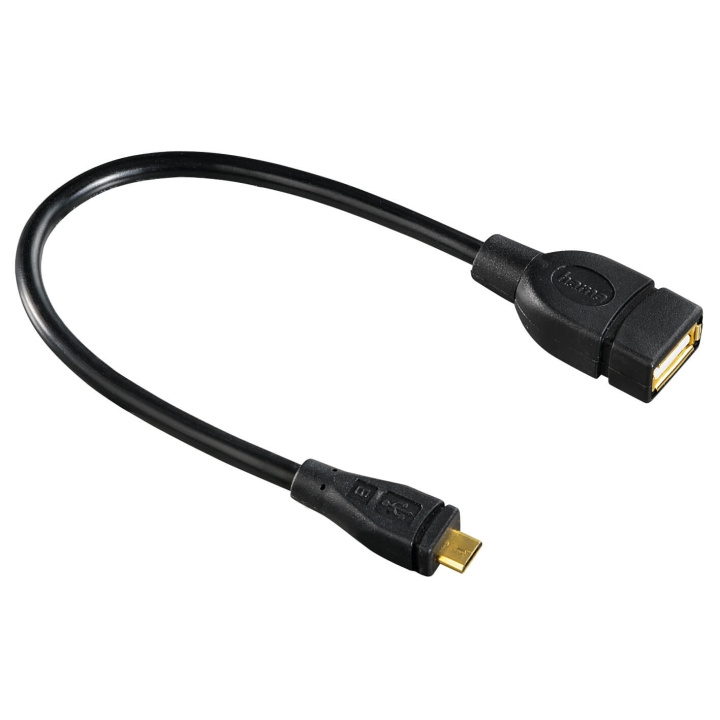 Hama Adapter USB-Micro OTG Hona-Hane Guld Svart i gruppen COMPUTERTILBEHØR / Kabler og adaptere / USB / Micro-USB / Adaptere hos TP E-commerce Nordic AB (C31165)