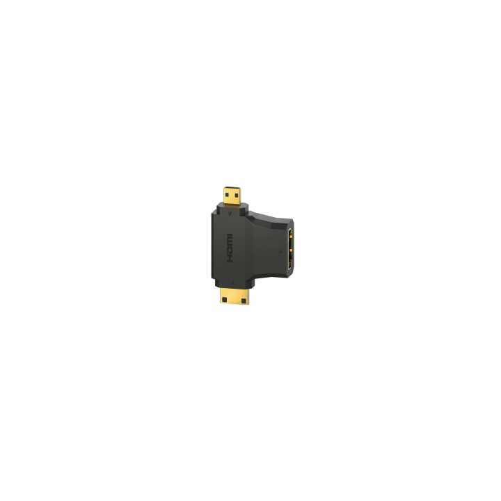 Hama Adapter HDMI -HDMI Mini och HDMI Micro Guld Svart i gruppen HJEMMEELEKTRONIK / Kabler og adaptere / HDMI / Adaptere hos TP E-commerce Nordic AB (C31194)