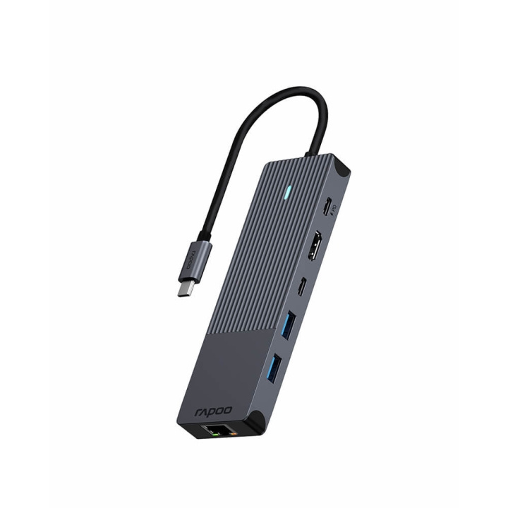 Rapoo Multiport USB-C UCM-2002 6-i-1 USB-C-Adapter i gruppen COMPUTERTILBEHØR / Computer Tilbehør / USB-hubs hos TP E-commerce Nordic AB (C32273)